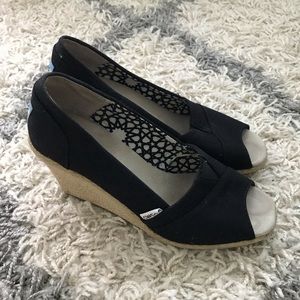TOMS Espadrille Canvas Wedges